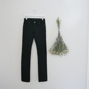Black Straight Leg Denim Jeans